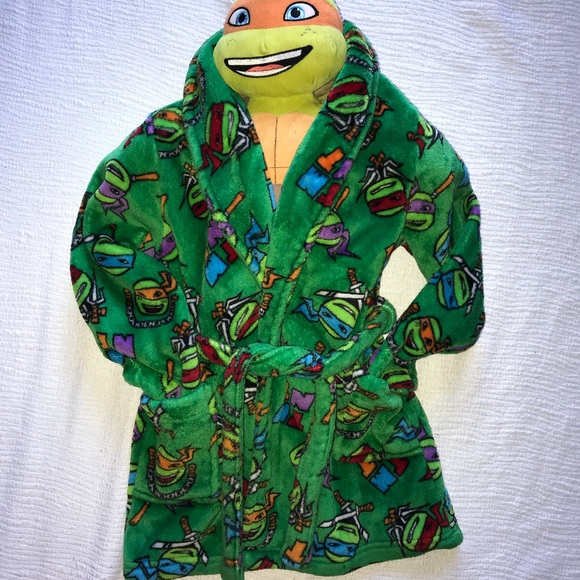 Teenage Mutant Ninja Turtles Mens Green Hooded Costume House Coat Bath Robe